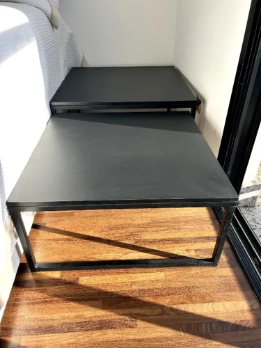 Mesa de centro retrátil preta 