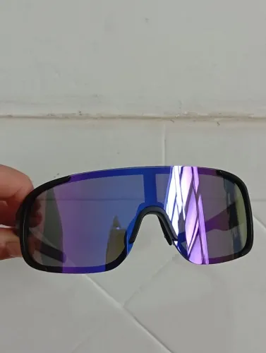 Óculos Esportivo Estilo Goodr/Sutro Lente Azul Espelhada Polarizado
