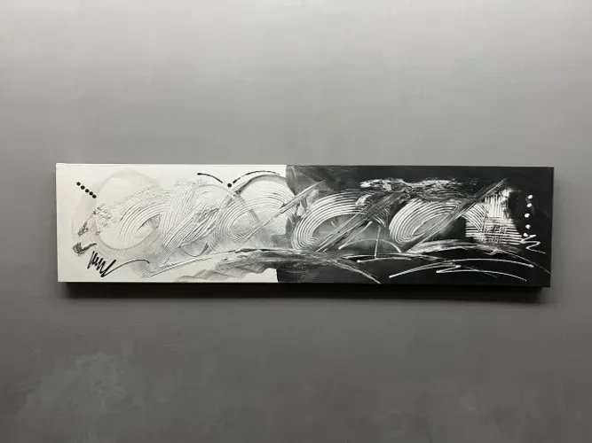 Kit 4 Quadros Abstratos Preto e Branco - Arte Moderna PROMOÇÃO