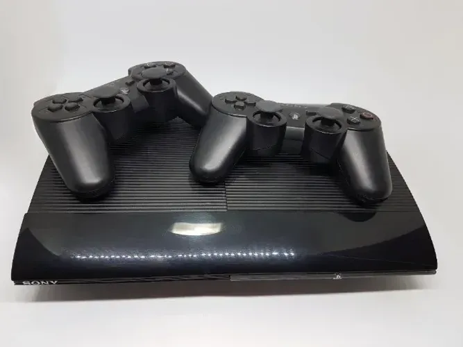 Playstation 3 ps3 com 2 controles e cabos