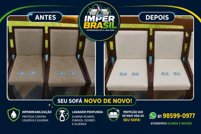Lavagem de Sofá, cadeiras, poltronas e outros. 
