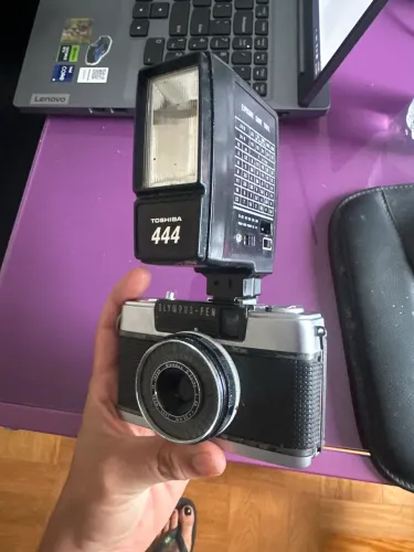 câmera analógica olympus pen ees 2 meio quadro