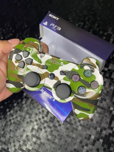 CONTROLE SEM FIO PS3 CAMUFLADO VERDE