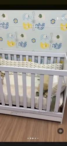 Berço 3 em 1 Americano Multifuncional Branco - Vira Mini Cama Infantil