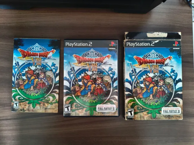Dragon quest 8 PS2 original com manual, caixa e demo do final fantasy 