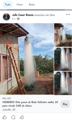 Rede feiticeira malha 10 pano virado 