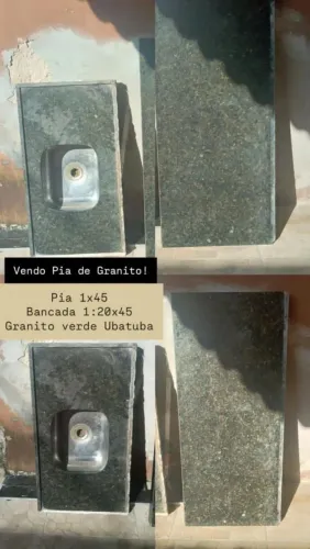 Bancada e piade granito verde Ubatuba 1:20x45 1x45 