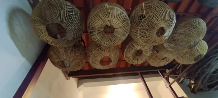 Conjunto de 9 Pendentes de Bambu Trançado Artesanal Boho Rústico - R$ 1.600 (ou R$ 210/un)