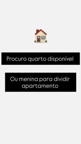 Procuro quarto ou menina para dividir apartamento 