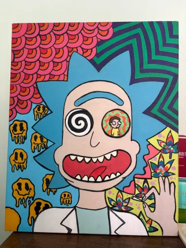 pintura rick and morty