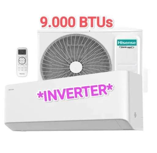 Ar Split Hisense INVERTER 9.000 BTUs + 220V + Nota + 1 Ano Garantia+ Cartão até 12x