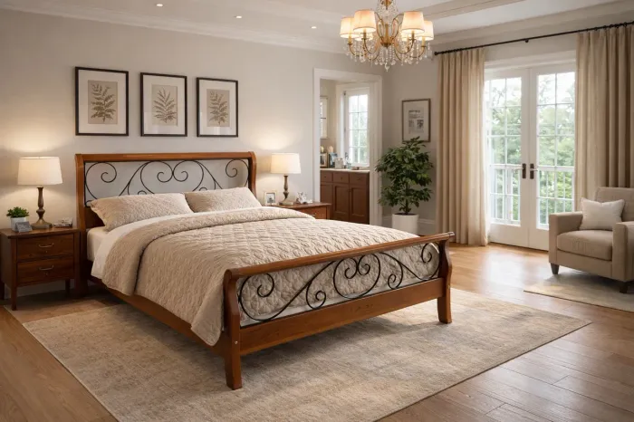 Cama em madeira peroba rosa