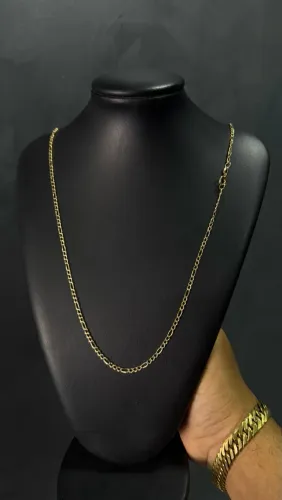 Corrente Figaro 3x1 Ouro 18K