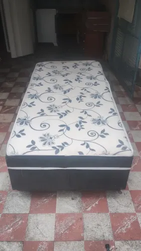 Cama box + colchão Ortobom Solteiro