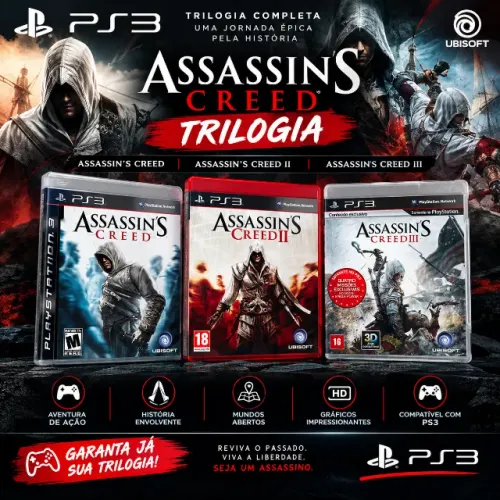 TRILOGIA ASSASSINS CREED PARA PS3 ? EDIÇÃO ESPECIAL