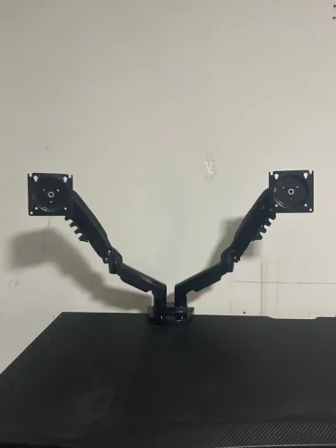 Suporte Articulado de Mesa com Pistão a Gás e Ajuste de Altura, 2 Monitores