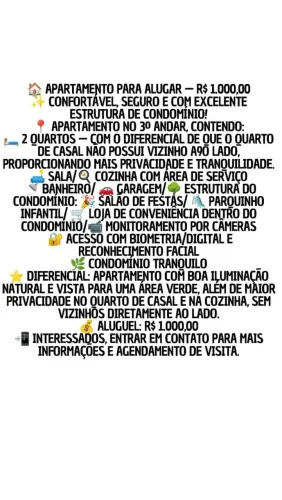 Alugo Apartamento