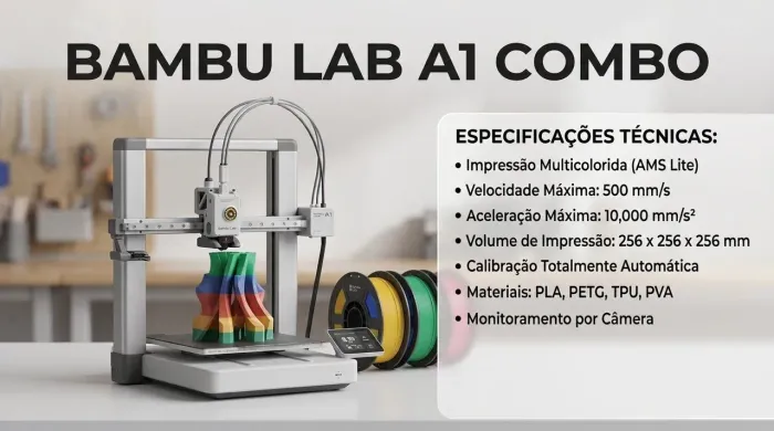 IMPRESSORA 3D BAMBU LAB A1 COMBO (LACRADA)