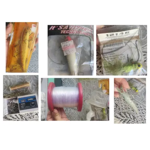 Varas e material para pesca 