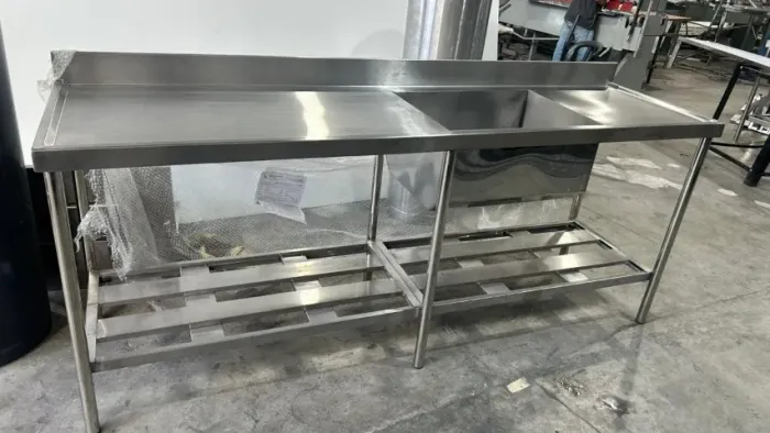 Pia Inox 2,80m Profissional Estrutura Reforçada