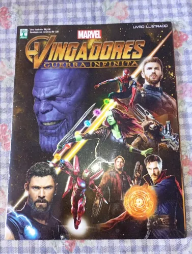 Álbum de figurinhas vingadores guerra infinita Marvel editora Abril