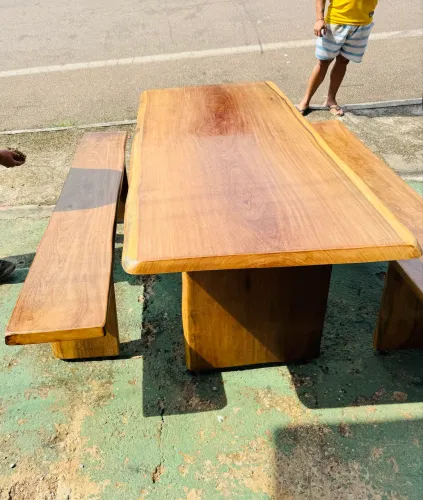 Conjunto mesa rústica