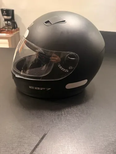 Capacete Moto Ebf Integral Preto Fosco Viseira Transparente