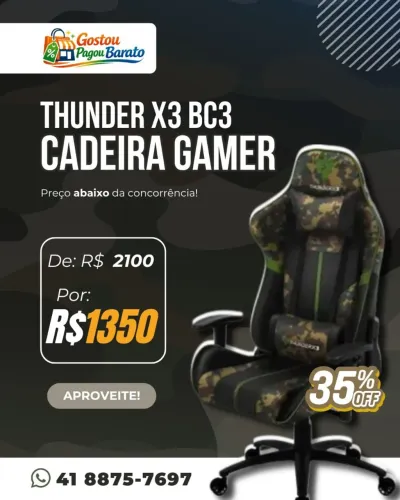 Cadeira Thunder X3 Camuflada 