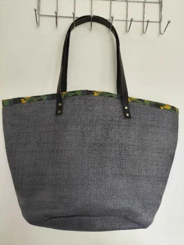 Bolsa de praia cinza azulado