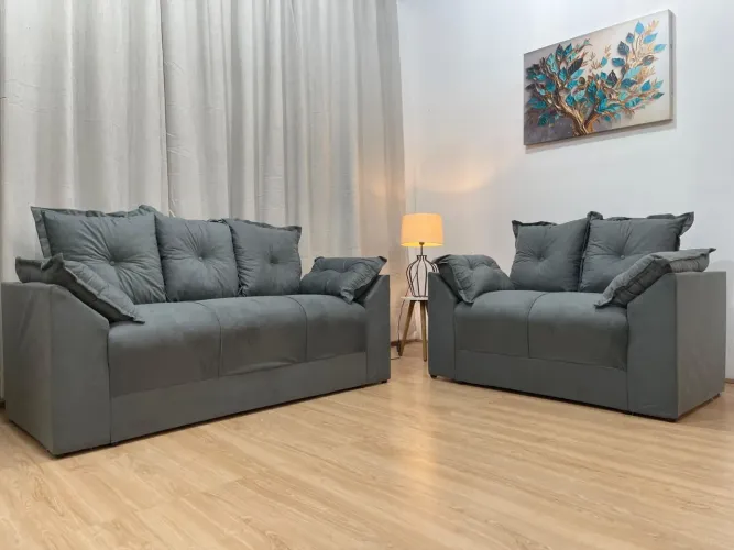 Sofá almofadão 2x3 lugares frete grátis