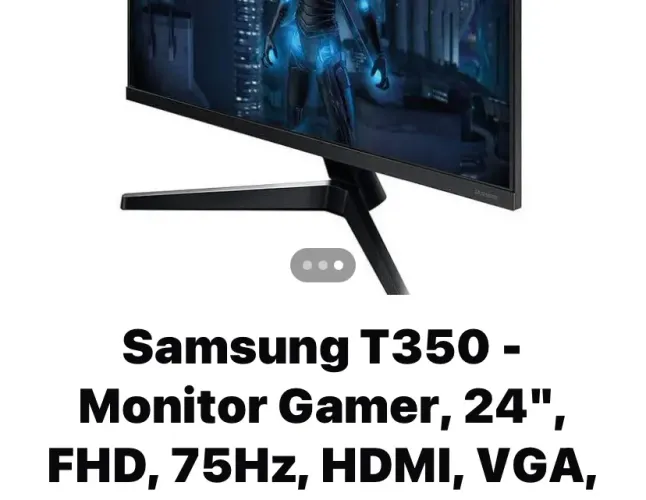 Samsung T350 - Monitor Gamer, 24", FHD, 75Hz, HDMI, VGA,