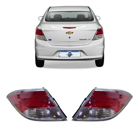 Par Lanterna Traseira Cristal Prisma 2013 A 2016 Ambos Lados Bicolor