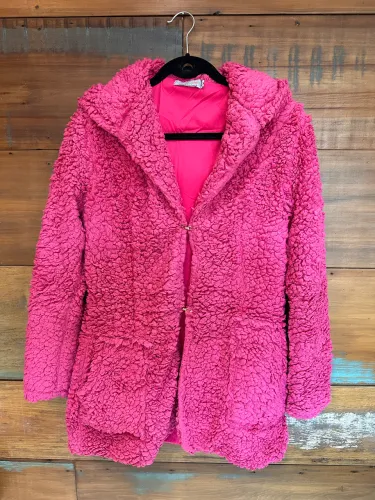 Casaco teddy rosa pink