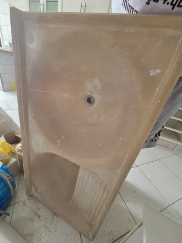 Tanque de lavar duplo fibra com valvulas