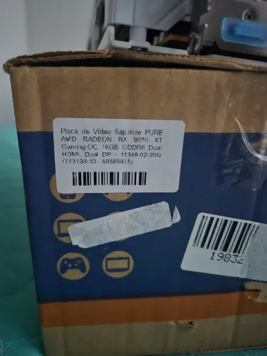 Placa de video 9070xt saphire pure nova com defeito
