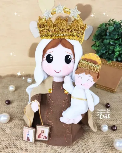 Imagem Nossa Senhora do Carmo em feltro 