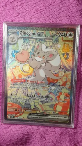 Carta pokémon em perfeito estado cinccino EX Full arte 119/086