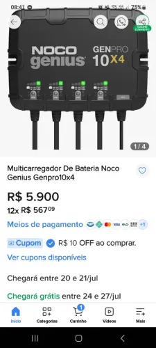 Multicarregador de Bateria Noco Genius Genpro 10x4