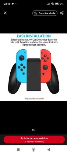 KIT ASSESSÓRIOS NINTENDO SWITCH MANETE CONTROLE DE MÃO BASE CARREGADORA BELO HORIZONTE 