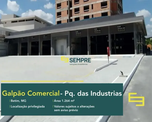 Galpões para alugar no Parque das Indústrias Betim
