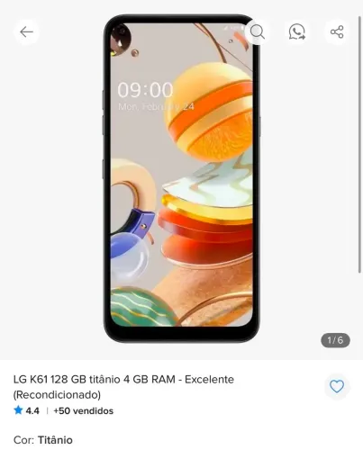 LG K61 128GB 4GB RAM - Recondicionado - Excelente Estado