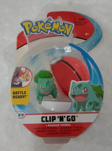 Pokémon bulbasaur/bulbasaur o modelo clip 'n' go original boneco mais pokébola
