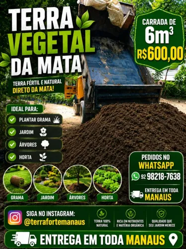 Terra vegetal da mata Carrada 6m
