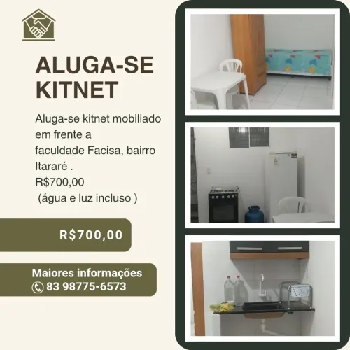 Alugo kitnet em frente a Facisa faculdade 