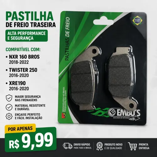PASTILHA DE FREIO TRASEIRA