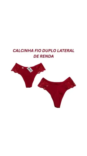 CALCINHA FIO DUPLO LATERAL DE RENDA REVENDA                