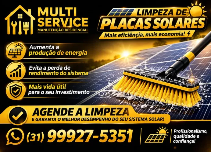 Limpeza painel solar e reparo