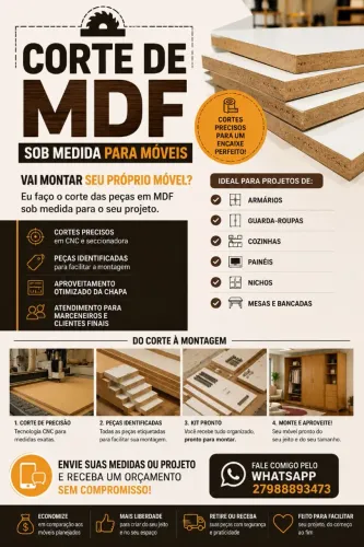 CORTE DE MDF SOB MEDIDA PARA MÓVEIS 
