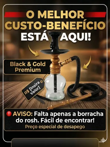 Setup Completo Preto e Dourado com Mangueira e Pegador