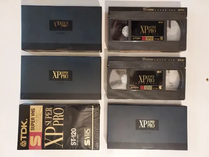Kit 6 Fitas Super-VHS PRO TDK XP SUPER PRO, ST-120/246m, desgravadas